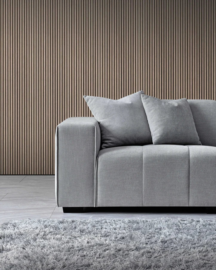 Aluxo Albert Cloudy Grey Boucle Right Hand Corner Sofa | 5 Seater